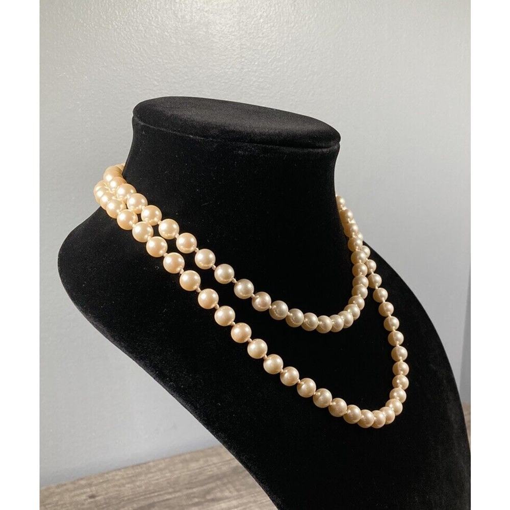 Vintage LCI Liz Claiborne Pearl Beaded Necklace Signed 37” Long - Picture 4 of 9